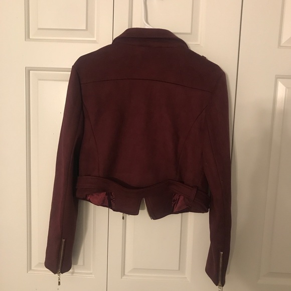 Maroon Moto Jacket - Picture 2 of 3